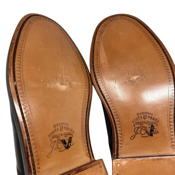 J Crew Ludlow Mens 10 Brown Leather Derby Shoes Office Old Money Wedding main image 11